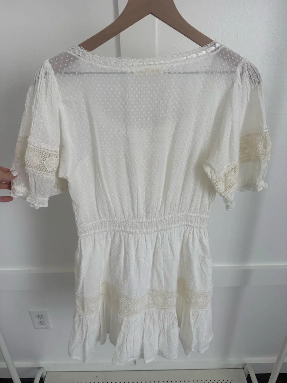 Love Shack Fancy Britta Mini Dress White